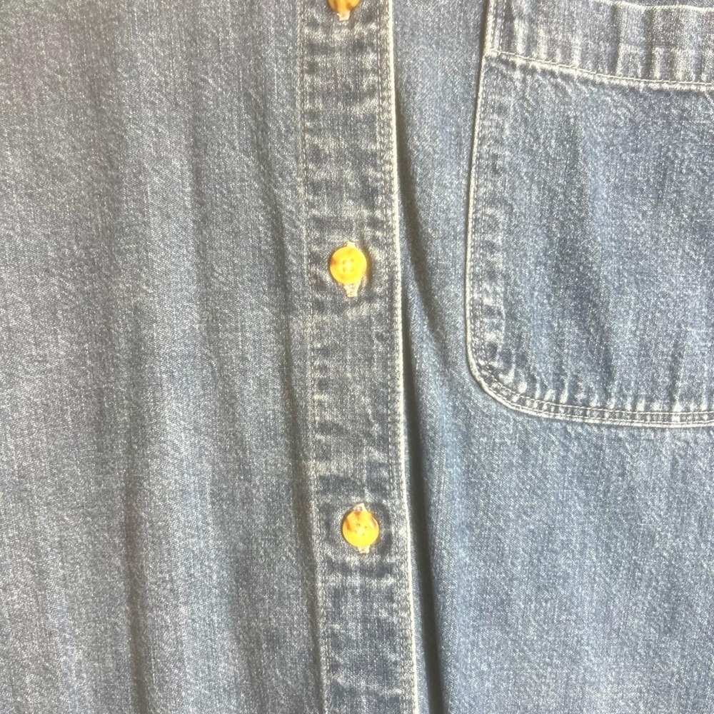 Vintage Eddie Bauer Denim Shirt Women's Small Birdhouse Embroidered Long Sleeve - Picture 3 of 8